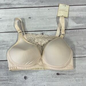 Trulife Naturalwear Mastectomy Bra Womens 34C Nude Beige‎ Wireless 4007